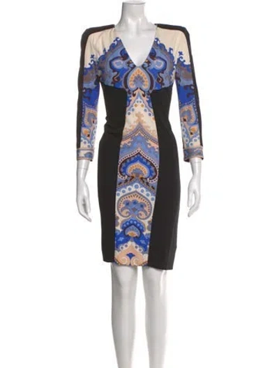 Pre-owned Leonard Silk Knee-length Dress In Multi