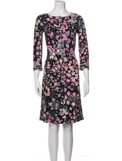 Pre-owned Leonard Silk Knee-length Dress In Multicolor