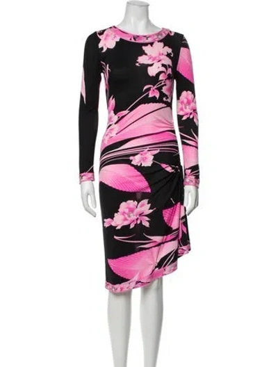 Pre-owned Leonard Silk Knee-length Dress In Pink