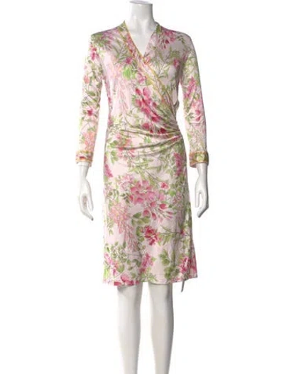 Pre-owned Leonard Silk Knee-length Dress W/ Tags In Pink