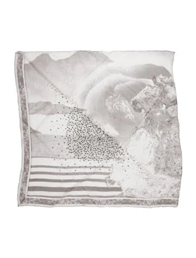 Pre-owned Leonard Silk Printed Scarf In Green