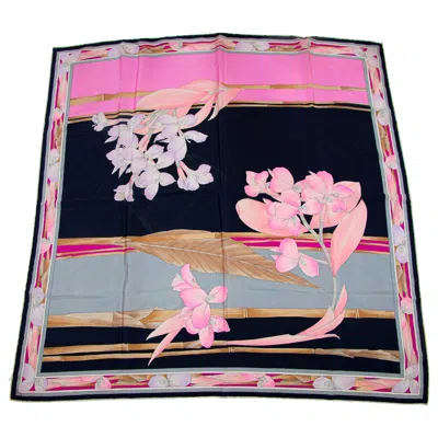 Pre-owned Leonard Vintage Gorgeous Pink Silk Scarf By , Paris