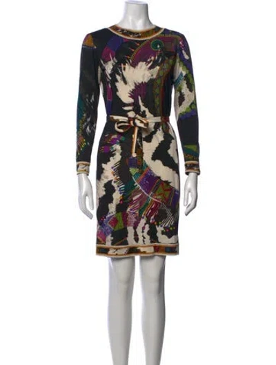 Pre-owned Leonard Vintage Knee-length Dress In Black