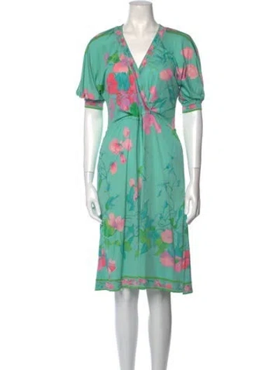 Pre-owned Leonard Vintage Knee-length Dress In Blue