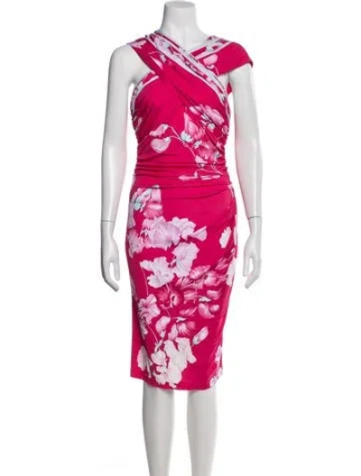 Pre-owned Leonard Vintage Knee-length Dress In Pink