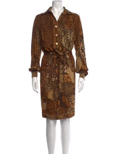 Pre-owned Leonard Vintage Late 1980's - Early 1990's Top In Brown