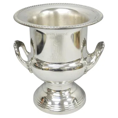 Pre-owned Leonard Vintage  Silver Plated Trophy Cup Champagne Chiller Ice Bucket Engraved