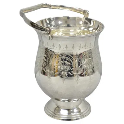 Pre-owned Leonard Vintage  Victorian Silver Plated Small Ice Bucket Chiller W/ Handle