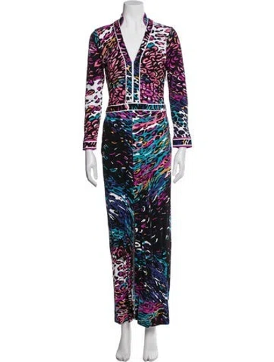Pre-owned Leonard Vintage Long Dress In Black