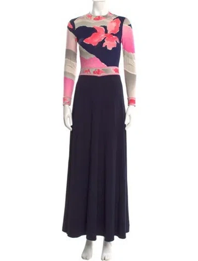 Pre-owned Leonard Vintage Long Dress In Multi