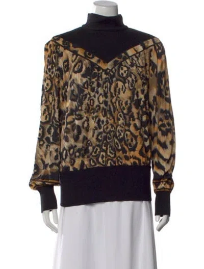 Pre-owned Leonard Wool Animal Print Sweater In Brown