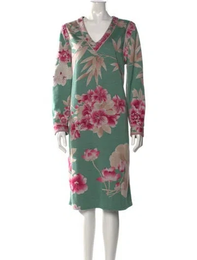 Pre-owned Leonard Wool Knee-length Dress In Green