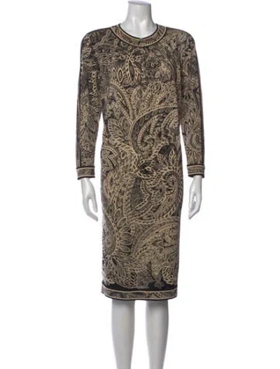 Pre-owned Leonard Wool Knee-length Dress In Neutral