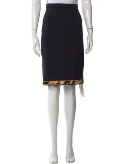 Pre-owned Leonard Wool Knee-length Skirt In Black