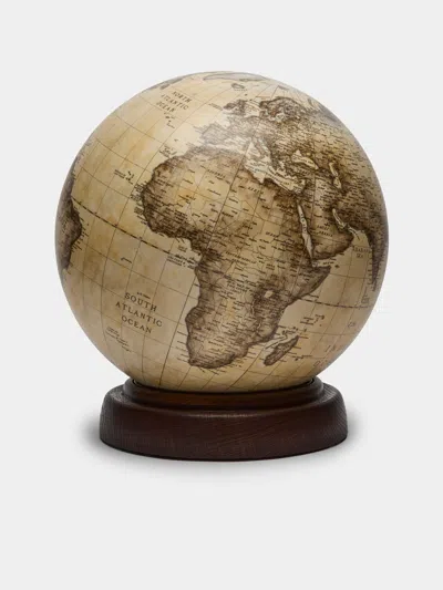 Leonardo Frigo The Mocenigo Hand-printed Globe On Oak Base (13.5in/35cm) In Multi