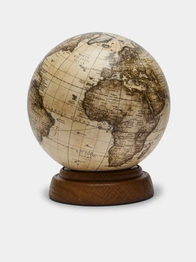 Leonardo Frigo The Mocenigo Hand-printed Globe On Oak Base (8in/20cm) In Multi