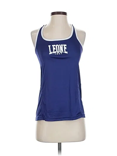 Pre-owned Leone Tank Top Blue Halter Neckline Tops