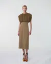 Leoni Klänning Void Gathered Silk Valnöt In Brown