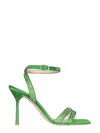 Leonie Hanne X Liu Jo Camellia Embellished Sandals In Green