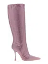 Leonie Hanne X Liu Jo High Boot With Rhinestones In Purple