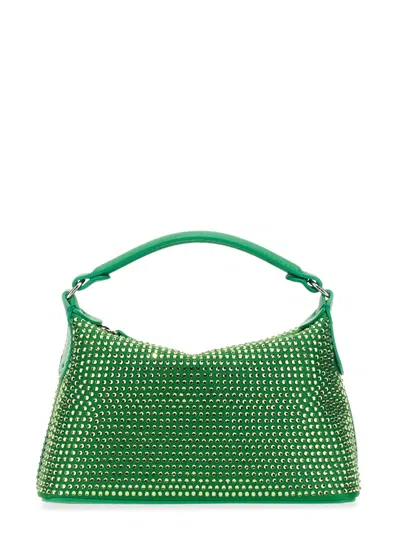 Leonie Hanne X Liu Jo Rhinestone Hobo Handbag With Single Handle In Green