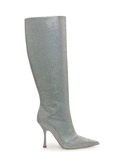 Leonie Hanne X Liu Jo Stylish Boots With 3.94 Inch Heel In Gray