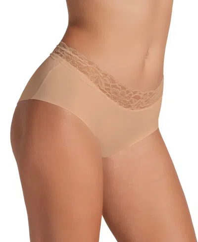 Leonisa Ultra Light Lace Trim Hipster Panty In Golden Beige