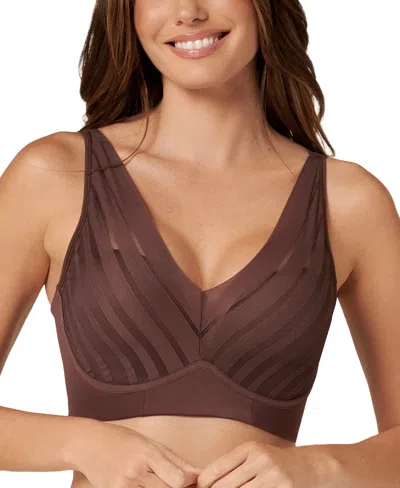 Leonisa Women's Daily Wireless Full-coverage T-shirt Bra In Brown