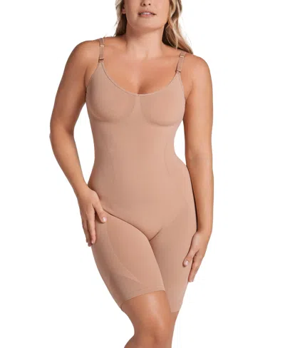 Leonisa Women's Full Coverage Seamless Shaping Bodysuit In Beige,khaki