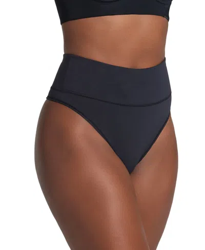 Leonisa Women's High-waisted Seamless Moderate Shaper Thong Panty In Black