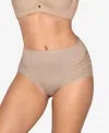 Leonisa Women's Lace Stripe Undetectable Classic Shaper Panty In Brown