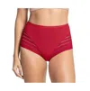 Leonisa Women's Lace Stripe Undetectable Classic Shaper Panty In Red
