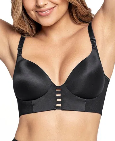 Leonisa Women's Memory Foam Push-up Underwire Bustier Bra With Strappy Front, 91010 In Black