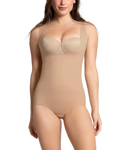 Leonisa Women's Plunge Back Classic Sculpting Body Shaper In Golden Beige