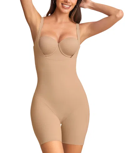 Leonisa Women's Step-in Body Shaper With Butt-lifting Short Bottom In Neutral