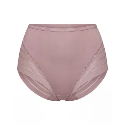 Leonisa Women's Stripe Undetectable Lace Classic Shaper Panty - Pink