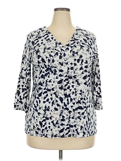 Pre-owned Leota 3/4 Sleeve Blouse In Blue