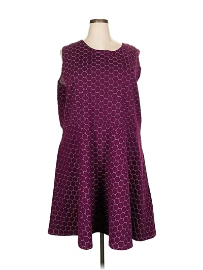 Pre-owned Leota Casual Dress In Burgundy