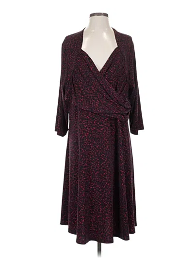 Pre-owned Leota Casual Dress In Burgundy