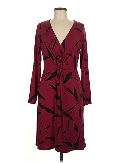 Pre-owned Leota Casual Dress In Burgundy