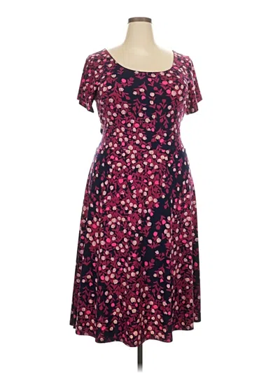 Pre-owned Leota Casual Dress In Burgundy
