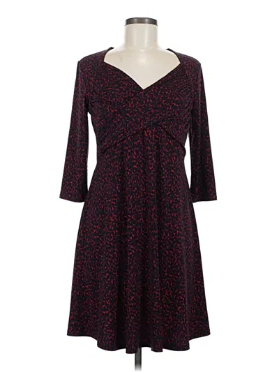 Pre-owned Leota Casual Dress In Burgundy