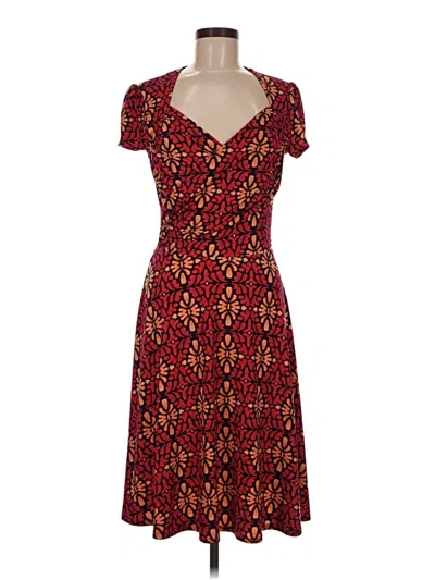 Pre-owned Leota Casual Dress In Burgundy