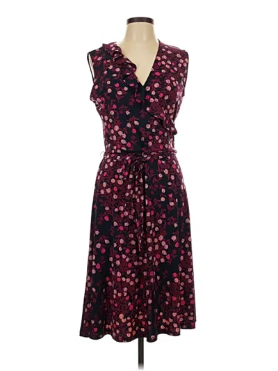 Pre-owned Leota Casual Dress In Burgundy
