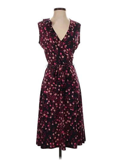 Pre-owned Leota Casual Dress In Burgundy