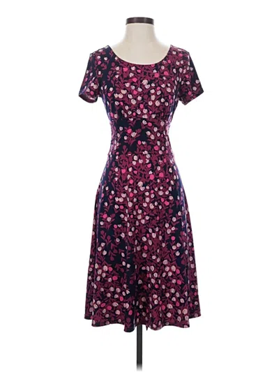 Pre-owned Leota Casual Dress In Burgundy