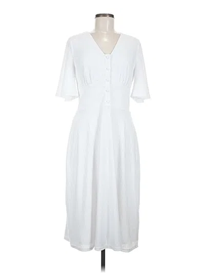 Pre-owned Leota Casual Dress In White