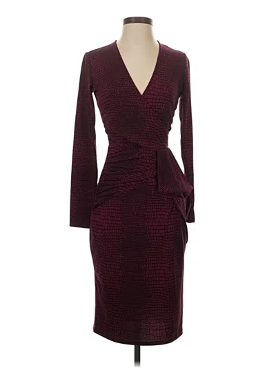 Pre-owned Leota Cocktail Dress In Burgundy