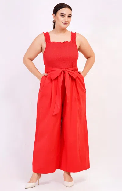 Leota Janet Cropped Jumpsuit Poppy Red