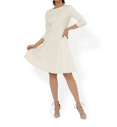Leota Katherine Dress In Ivory In Beige